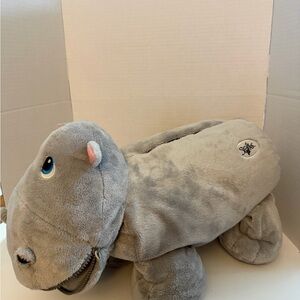Stuffies Gracie the Hippo 20” Soft Gray Stuffed Hippo with 6 compartments